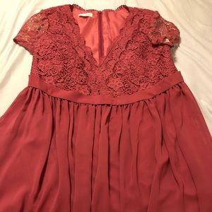 JJ’s House Mulberry Lace and Chiffon Dress